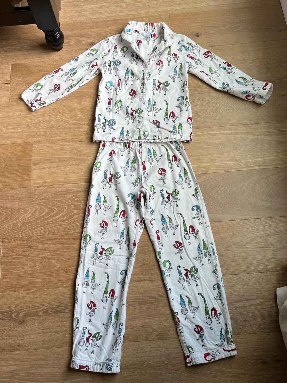 The Company Store kids holiday winter flannel pajamas set 100% cotton 10/12